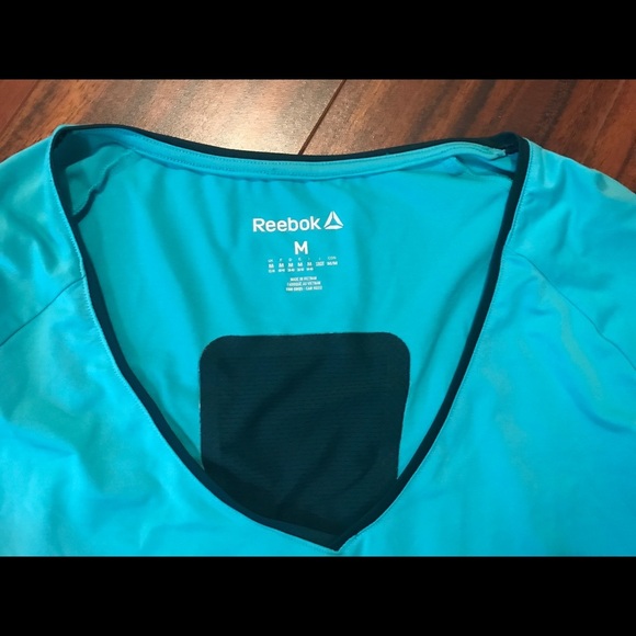 Reebok women’s medium long sleeve athletic top, teal (leans toward green) - Picture 4 of 6